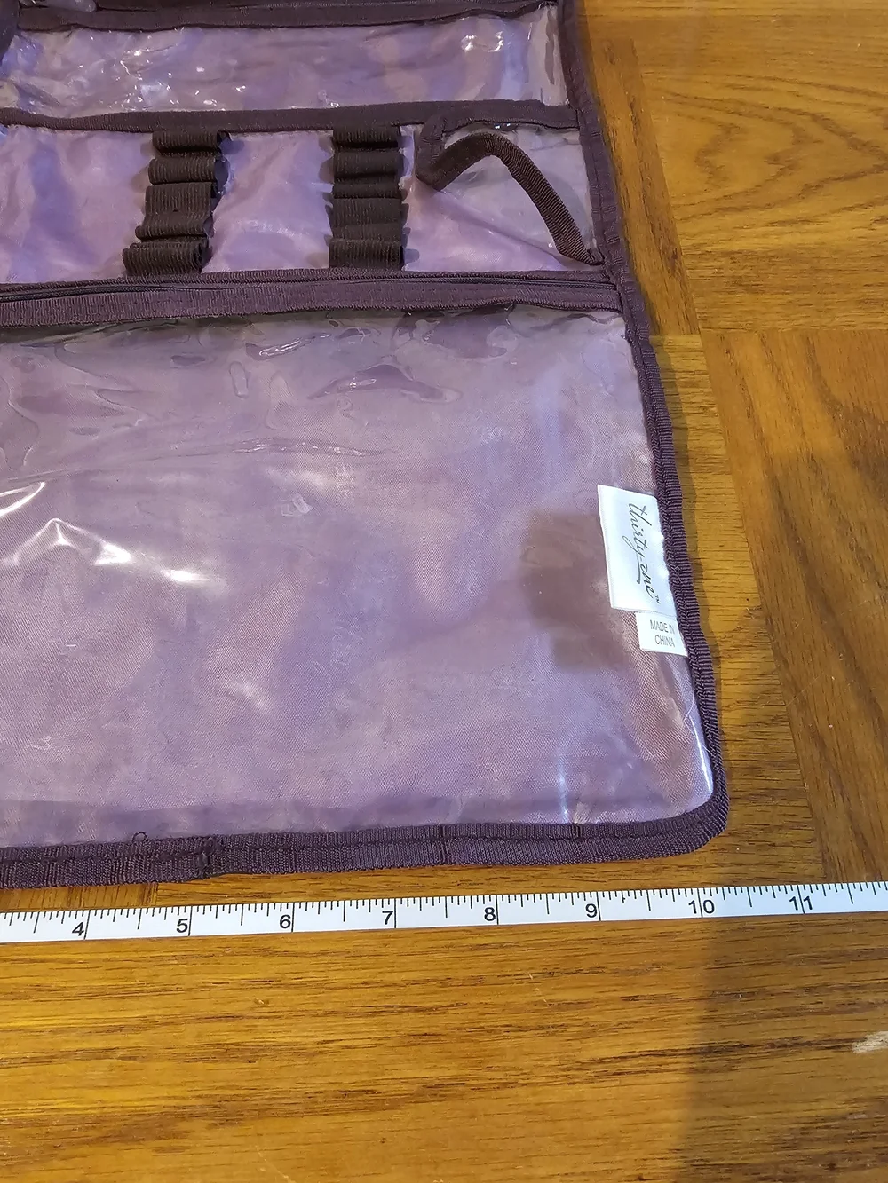 Thirty One Hanging Travel Organizer with Clear Pockets - Purple